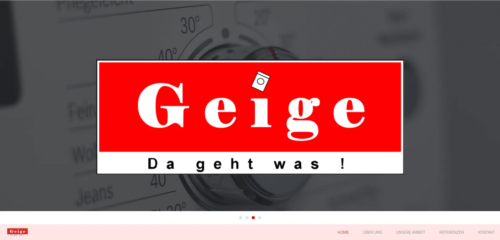 Das Jubiläumsbanner der Firma Elektro Geige zum 33. Geschäftsjahr.